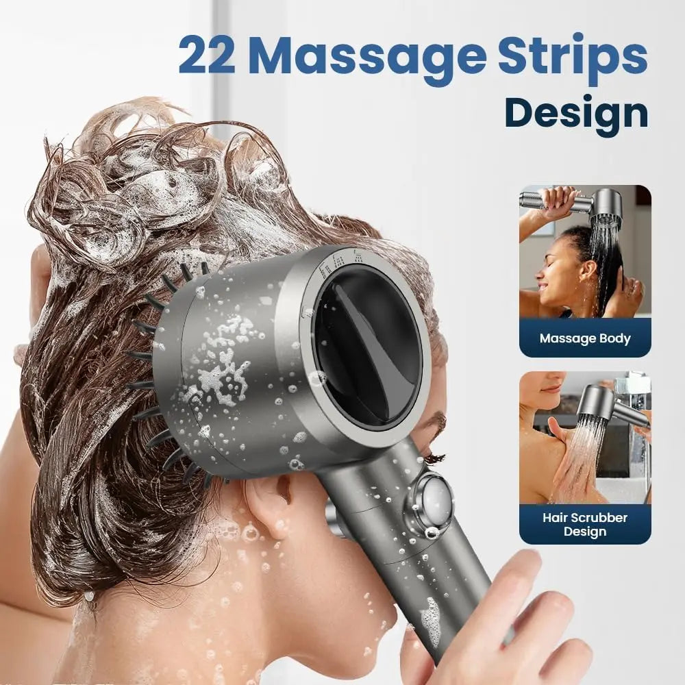 Filtered Shower with Handheld,High Shower 4 Spray Modes,Showerhead with ON/OFF for Pets,Built-In Power Wash to Clean Tub,Shower Heads Combo with Stainless Steel Hose